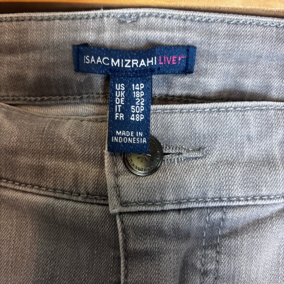 Isaac Mizrahi Live! Gray True Denim Crop Jeans with Cuff Detail - Picture 5 of 8